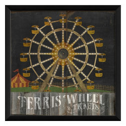The Artwork Factory - Ferris Wheel on Black Framed Artwork - Prints And Posters