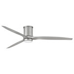 Hinkley Fan - Hinkley Fan 900872FBN-LWD Hover Flush 72" LED Fan in Brushed Nickel - Clean and sleek, Hover Flush is a stunning modern upgrade for any project. Available in Brushed Nickel, Graphite, Matte White, Metallic Matte Bronze or Matte Black, Hover comes equipped with integrated LED lighting and DC motor technology to deliver excellent energy efficiency. Hover Flush is so versatile; it can be used for both indoor and outdoor spaces.