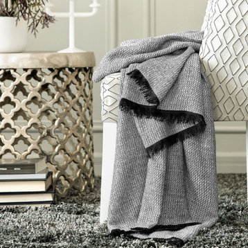 Wool Throw Derby Black and White