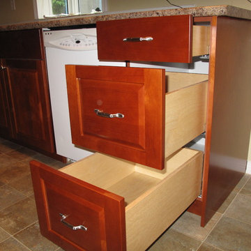 Modern Kitchen Update Done in Alder in a Golden Maple Stain
