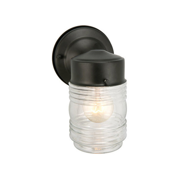 Design House 502195 Jelly Jar 1 Light 5"W Outdoor Wall Sconce - Black