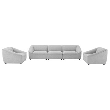 Armchair and Sofa Set, Fabric, Gray, Modern, Living Lounge Hospitality