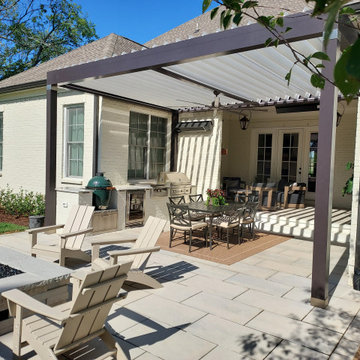 New Outdoor Room....Contemporary with a Gas Fire Pit Outdoor Grilling Station an