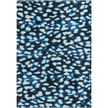 Serafina Soft Spot Geometric Contemporary Blue Area Rug, 2'7" X 4'