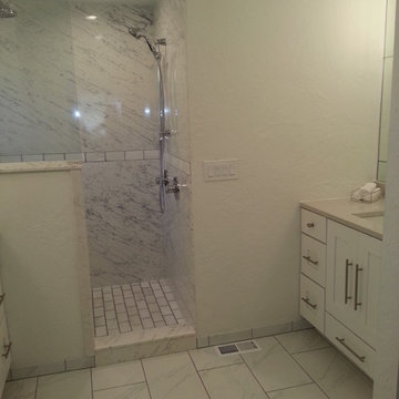 After showing his vanity in space gained by reconfigure of hall bath