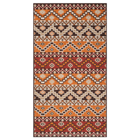 Safavieh Verdana Collection, VER095 Indoor-Outdoor Rug, Red/Chocolate, 2'7"x5'