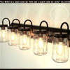 Mason Jar Vanity 5-Light Widemouth Quart Wall Sconce Fixture