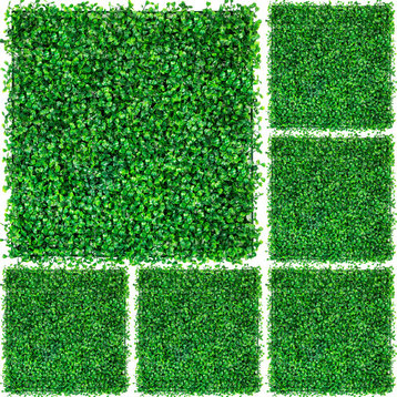 24x Artificial Boxwood Panel Fake Hedge Plant Privacy Fence Screen, 6 Pack of 20x20inch