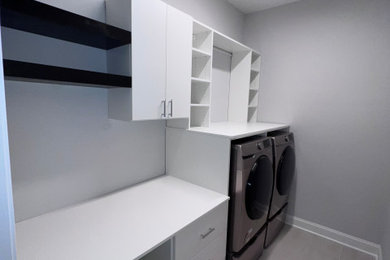 Laundry Room Cabinets + Shelving