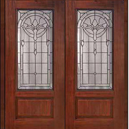 Prehung Entry Double Door 80 Fiberglass Palacio 1 Panel 3/4 Lite - Front Doors