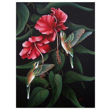 Carol J Rupp 'Hummingbird  Duet' Canvas Art, 14"x19"