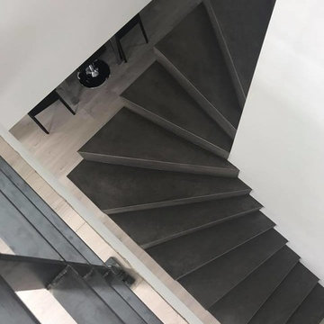 enduit décoratif en microbéton, effet béton ciré