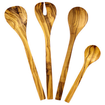 French Home Olive Wood 4-Piece Hostess Serving Set