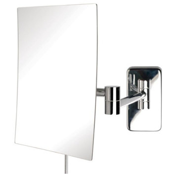 Jerdon JRT695C 6.5-Inch by 8.75-Inch Wall Mount Rectangular Makeup Mirror