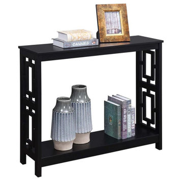 Town Square Console Table with Shelf, Black