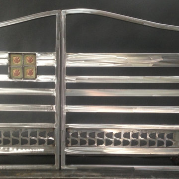 custom double gate with ceramic tiles by Steven Brock