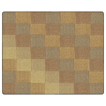 Flagship Carpets FA1010-58FS 10'6x13'2 Cozy BasketWeave Blocks/Natural Rug