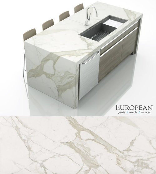 Amazing kitchen design with Calacatta marble