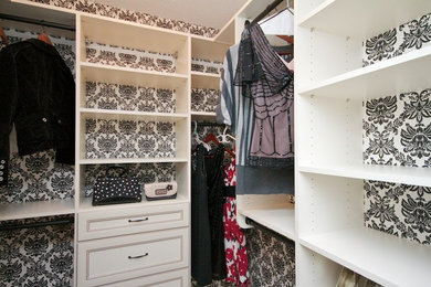 Eclectic storage and wardrobe in Toronto.