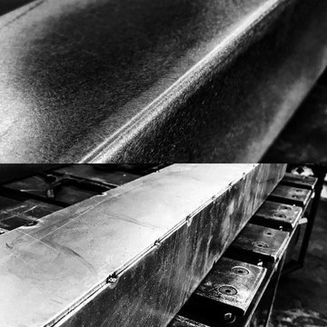 Custom-dimensioned, welded, and blended box tube.