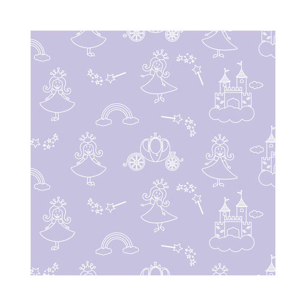 Fairy Tale Princess Lavender Shelf Paper Drawer Liner, 36x12, Laminate