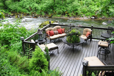 Inspiration for a large arts and crafts deck in Portland.