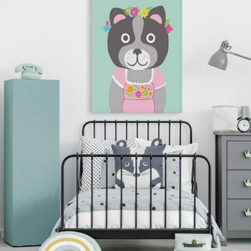 "Fancy Animals III" Painting Print on Wrapped Canvas