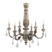 Lars 6 Light Rustic Gray French Country Chandelier