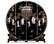Black Lacquer Mother of Pearl Chinese Round Floor Screen