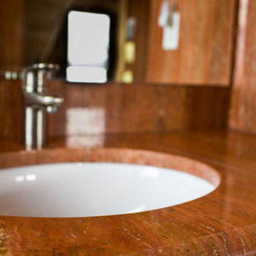 Rosso Travertine in Bathroom