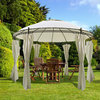 vidaXL Party Tent 11' 5" Patio Steel Gazebo Canopy w/ Curtains Outdoor Shelter