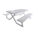 Banquet Deluxe 8-Seat Aluminum Picnic Table, White