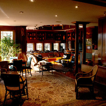Lawyer's Library and new Den, Kitchen and Dining