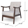 GDF Studio Aurora Mid-Century Modern Accent Chair, Beige/Brown