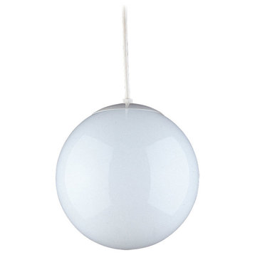 Leo Hanging White Globe Pendant Light in White