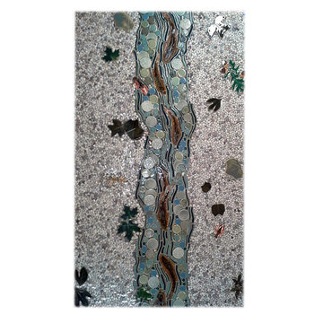 Rock pebble tile design ideas