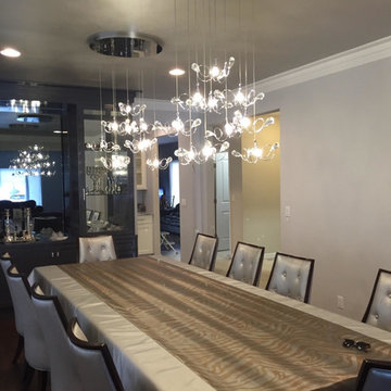 8 light Hanging Pendant over Dining room , Boro Park , Brooklyn