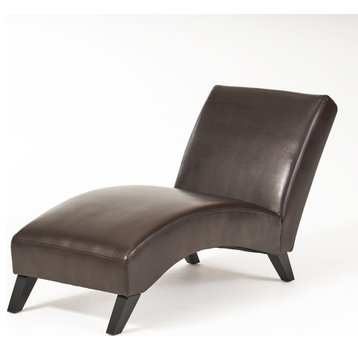 GDF Studio Cleveland Chaise Lounge Chair, Brown