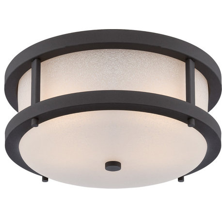 Willis LED Outdoor Flush Fixture With Antique White Glass