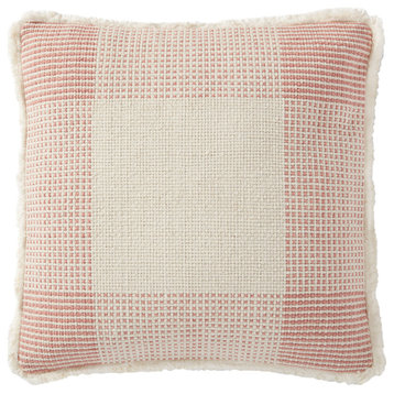 Loloi 18" x 18" Accent Pillow With Natural And Pink Finish PSETP0917NAPIPIL1