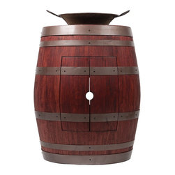 Premier - Wine Barrel Vanity Package with 16" Round Miners Pan Vessel Sink_- Cabernet F... - Bathroom Vanities And Sink Consoles