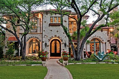 Inspiration for a mediterranean exterior home remodel in Dallas