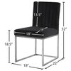 The Dice Dining Chair, Black, Velvet, Chrome Base (Set of 2)