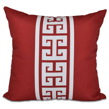 Key Stripe, Stripe Print Pillow, Red, 16"x16"