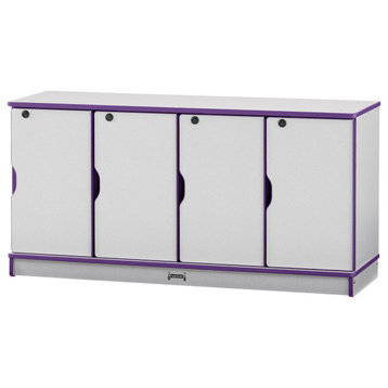 Rainbow Accents Stacking Lockable Lockers -  Single Stack - Purple