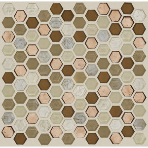 1 Sheet//1 SQFT 1 Hexagon Glass Mosaic Tile Hydra
