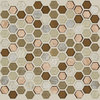 1" Hexagon Glass Mosaic Wall and Backsplash Tile, Penny
