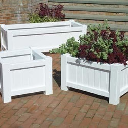 White Standard Planters - Outdoor Pots And Planters