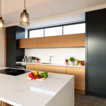 Dark Grey & Oak Contemporary Kitchen
