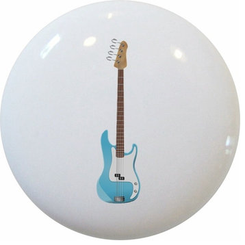 Blue Guitar Ceramic Cabinet Drawer Knob
